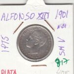 MONEDA ESPAÑA ALFONSO XIII 1 PESETA 1901 PLATA