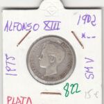 MONEDA ESPAÑA ALFONSO XIII 1 PESETA PLATA 1902 SMV