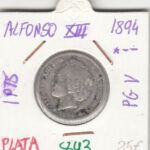 MONEDA ESPAÑA ALFONSO XIII 1 PESETA 1894 PLATA