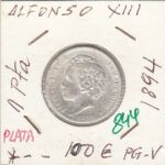 MONEDA ESPAÑA ALFONSO XIII 1 PESETA 1894 PLATA