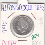 MONEDA ESPAÑA ALFONSO XIII 1 PESETA 1893 PLATA