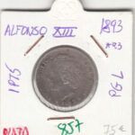 MONEDA ESPAÑA ALFONSO XIII 1 PESETA 1893 PLATA