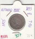MONEDA ESPAÑA ALFONSO XIII 1 PESETA 1893 PLATA
