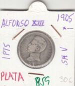 MONEDA ESPAÑA ALFONSO XIII 1 PESETA 1905 PLATA