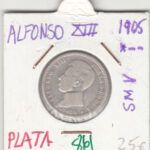 MONEDA ESPAÑA ALFONSO XIII 1 PESETA 1905 PLATA