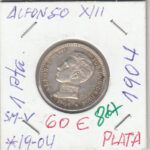MONEDA ESPAÑA ALFONSO XIII 1 PESETA 1904 PLATA