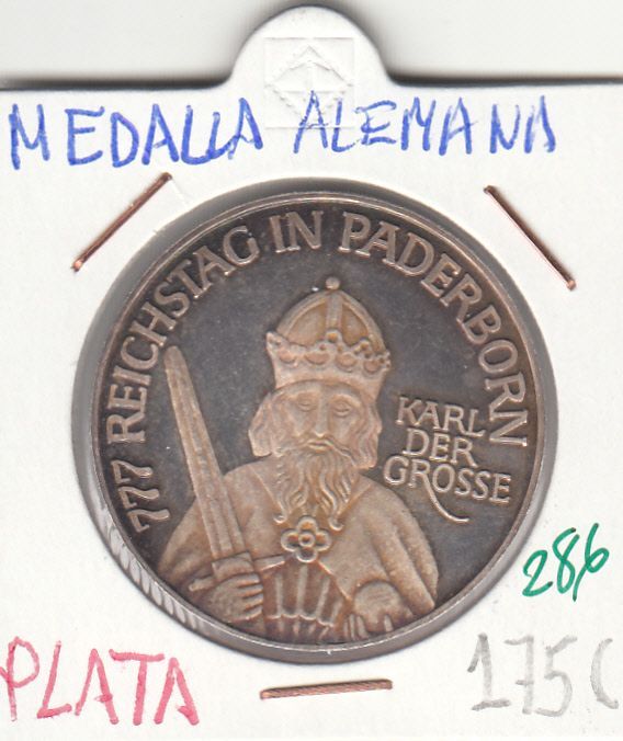 imagen-13-6962.jpg CRM0286 MEDALLA PLATA ALEMANIA 777 REICHSTAG IN PADERNORN - Imagen 1