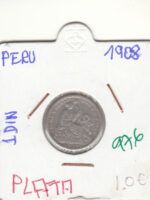 MONEDA PERU 1 DIN 1908 PLATA