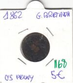 MONEDA GRAN BRETAÑA 0,5 PENIQUE 1862