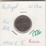 MONEDA PORTUGAL BRONCE 10 CENTAVOS 1952