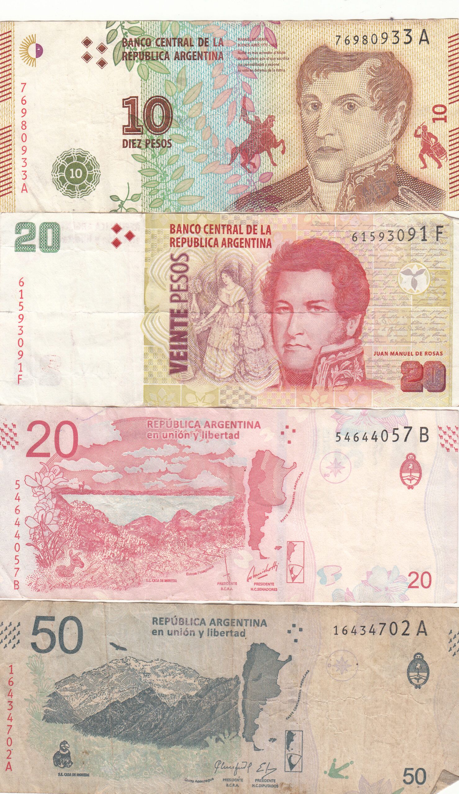 imagen-13-8444.jpg CRBEX092 LOTE DE 8 BILLETES DIFERENTES ARGENTINA MBC- - Imagen 1
