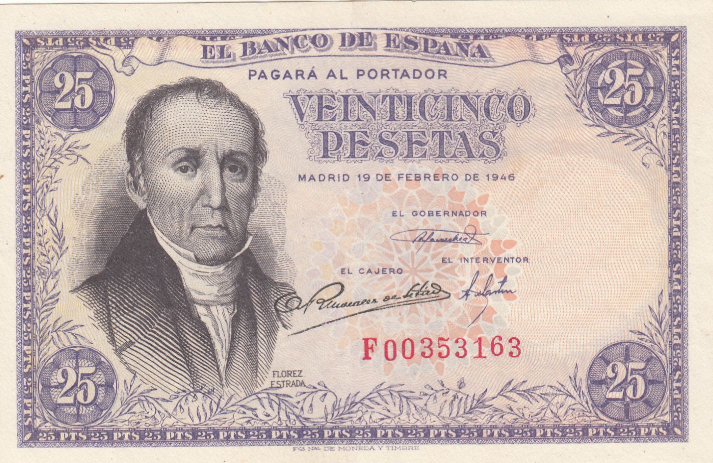 imagen-13-8564.jpg CRBS0465 BILLETE ESPAÑA 25 PESETAS 1946 EBC - Imagen 1
