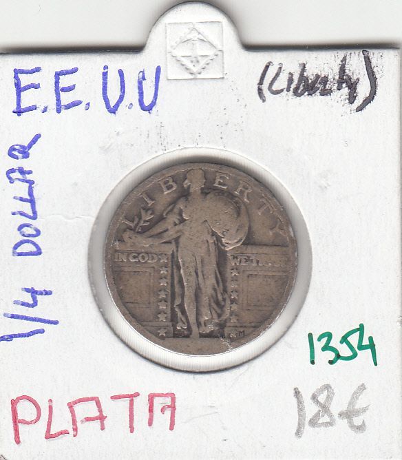 imagen-13-8898.jpg CR1354 MONEDA EEUU 0,25 DOLAR PLATA MBC- - Imagen 1