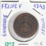 CRE1092 4 MARAVEDIS FELIPE V 1743 SEGOVIA