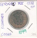 CRE1099 MONEDA ESPAÑA ALFONSO XII 5 CENTIMOS 1878 BARCELONA