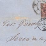 CRCAR106 CARTA COMPLETA DE CADIZ A JEREZ DE LA FRONTERA CON SELLO Nº 58 RUEDA DE CARRETA Nº 3