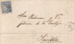 CRCAR109 CARTA COMPLETA DE BILBAO A SEVILLA CON SELLO Nº 81. MATASELLO PUNTOS DE BILBAO Y FECHADOR NEGRO.