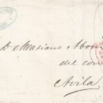 CRCAR118 CARTA COMPLETA DE MADRID A AVILA CON SELLO Nº 17. PARRILLA NEGRA Y FECHADOR ROJO.