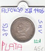 CRE1201 MONEDA ESPAÑA ALFONSO XIII 2 PESETAS 1905 PLATA