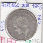 CRE1202 MONEDA ESPAÑA ALFONSO XIII 5 PESETAS 1893 PLATA