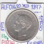 CRE1204 MONEDA ESPAÑA ALFONSO XIII 1897 1 PESO FILIPINAS PLATA