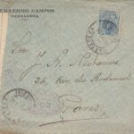 CRCAR179 SOBRE DE CARTAGENA A PARIS CON SELLO Nº 274 BANDA LATERAL DE CENSURA Y Nº 369 DE HABER SIDO REVISADA POR LA AUTORIDAD M