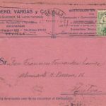 CRCAR180 TARJETA COMERCIAL DE SEVILLA A HUELVA CON SELLO 492 MATASELLOS RODILLO MUDO DE SEVILLA