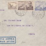 CRCAR225 SOBRE DE JEREZ DE LA FRONTERA A GINEBRA CON SELLOS Nº 916, 943 Y 944 AL DORSO MATASELLOS AEREO DE SEVILLA. 31-01-38