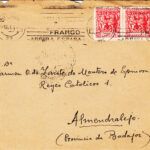 CRCAR226 SOBRE DE SAN SEBASTIAN A ALMENDRALEJO CON 2 SELLOS DEL Nº 964. MATASELLO RODILLO 29-05-44