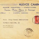CRCAR234 SOBRE DE CABRA (CORDOBA) A SEVILLA CON SELLO 1153. FECHADOR 16-08-53