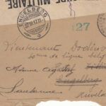 CRCAR263 FRONTAL DE SOBRE DE BELGICA A SUIZA CON SELLO BELGA Nº 141. CENSURA SUIZA Y MARCA DEL CENSOR.