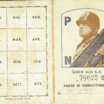 CRCAR282 TARJETA ITALIANA DE IDENTIFICACION DEL PARTIDO FASCISTA DEL AÑO 1934 EN CATANZARO