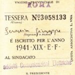 CRCAR283 TARJETA ITALIANA DE LA CONFEDERACION FASCISTA DEL TRABAJO DEL AÑO 1941