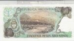 BILLETE ARGENTINA 50 PESOS 1985 P-314a.2 N01705 - Imagen 2