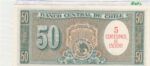 BILLETE CHILE 50 PESOS 5 CENTESIMOS 1960 P-126a.2 - Imagen 2