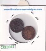 CRE3947 LOTE 2 MONEDAS ESPAÑA 1 CTS GOBIERNO PROVISIONAL 1870 COBRE MBC - Imagen 2
