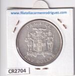 CR2704 MONEDA JAMAICA 1 DÓLAR 1982 MUNDUAL FUTBOL - Imagen 2