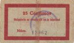 CRBL0204 BILLETE LOCAL ESPAÑA CRIPTANA 25 CENTIMOS 1937 BC - Imagen 2