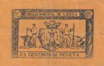 CRBL0284 BILLETE LOCAL ESPAÑA 25 CENTIMOS LORCA 1937 MBC - Imagen 2