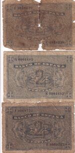 CRBS1641 LOTE DE 3  BILLETES ESPAÑA 2 PESETAS 1938 USADOS - Imagen 2