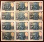 CRBS2836 LOTE 12 BILLETES ESPAÑA 50 PESETAS 1928 SERIES DIFERENTES EBC - Imagen 2