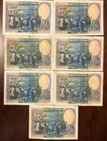 CRBS2840 LOTE 7 BILLETES ESPAÑA 50 PESETAS 1928 SERIES B Y C BC - Imagen 2