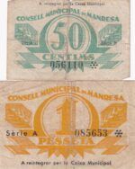 CRBL0278 BILLETE LOCAL ESPAÑA MANRESA 50 CTS Y 1PTS MC CON ROTURA - Imagen 2