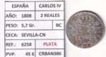 CRBAN386 MONEDA ESPAÑA CARLOS IV 2 REALES 1808 (VER DESCRIPCION EN FOTO) - Imagen 2