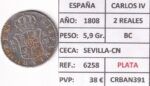 CRBAN391 MONEDA ESPAÑA CARLOS IV 2 REALES 1808 (VER DESCRIPCION EN FOTO) - Imagen 2