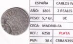 CRBAN395 MONEDA ESPAÑA CARLOS IV 2 REALES 1805 (VER DESCRIPCION EN FOTO) - Imagen 2