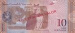 CRBX0897 BILLETE VENEZUELA 10 BOLIVARES 2007 MUESTRA SIN VALOR SIN CIRCULAR - Imagen 2