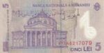 CRBX0780 BILLETE RUMANIA 5 LEU 2005 MBC - Imagen 2