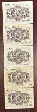 CRBS2468 LOTE 5 BILLETES 1 PESETA 1948 VER FOTO - Imagen 2