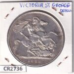CR2736 MONEDA GRAN BRETAÑA 1 CROWN 1889 PLATA MBC+ - Imagen 2